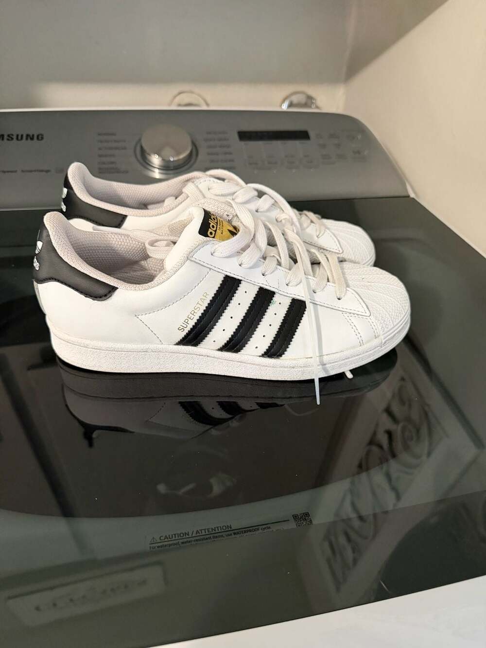 Adidas Superstar Size 6 White Black Leather